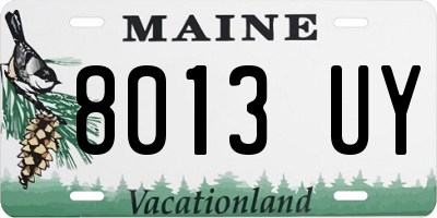ME license plate 8013UY