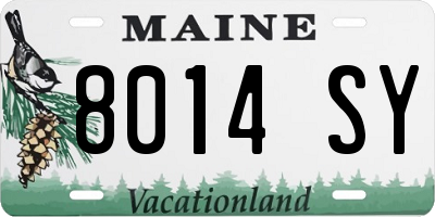 ME license plate 8014SY