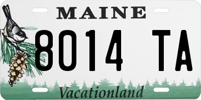 ME license plate 8014TA