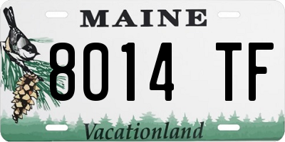 ME license plate 8014TF