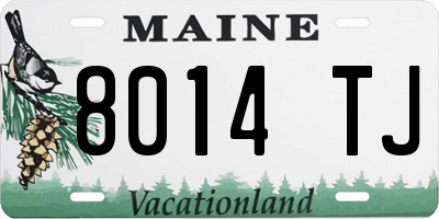 ME license plate 8014TJ