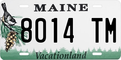 ME license plate 8014TM
