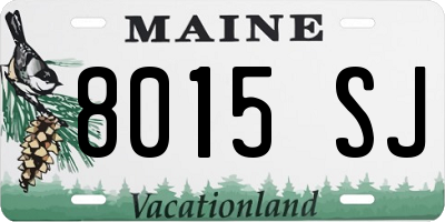 ME license plate 8015SJ