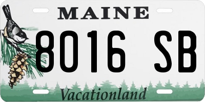 ME license plate 8016SB