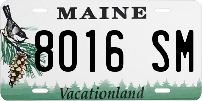ME license plate 8016SM