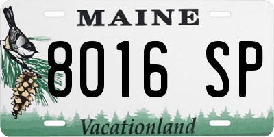 ME license plate 8016SP