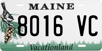 ME license plate 8016VC