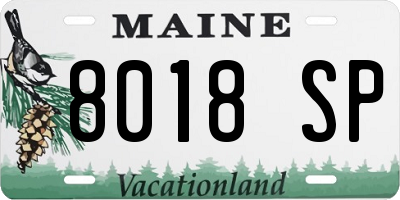 ME license plate 8018SP