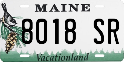 ME license plate 8018SR