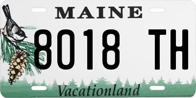 ME license plate 8018TH