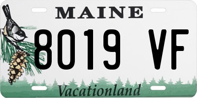 ME license plate 8019VF