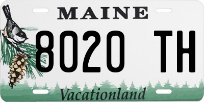 ME license plate 8020TH