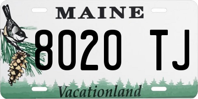 ME license plate 8020TJ