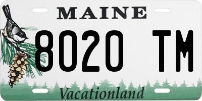 ME license plate 8020TM
