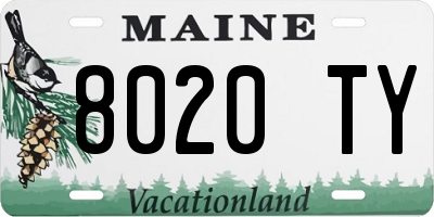 ME license plate 8020TY
