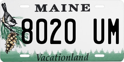 ME license plate 8020UM