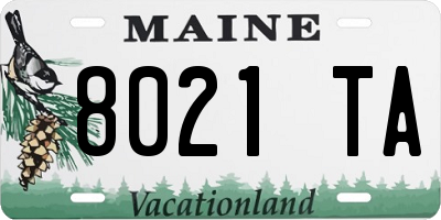 ME license plate 8021TA