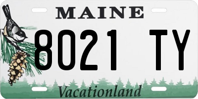 ME license plate 8021TY