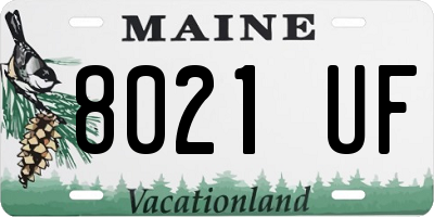 ME license plate 8021UF