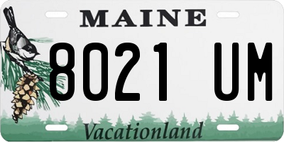 ME license plate 8021UM