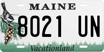 ME license plate 8021UN