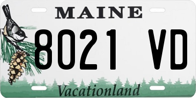 ME license plate 8021VD