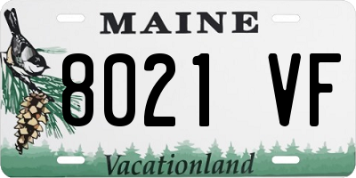 ME license plate 8021VF