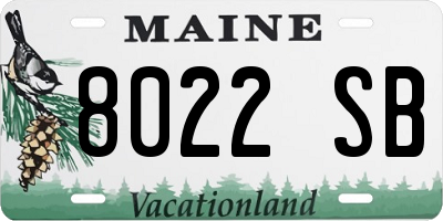 ME license plate 8022SB