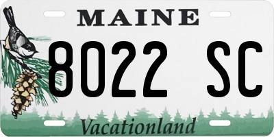 ME license plate 8022SC