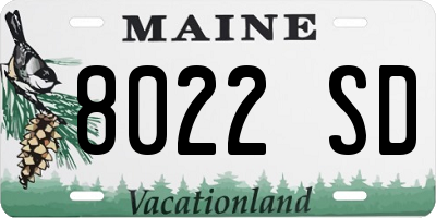 ME license plate 8022SD