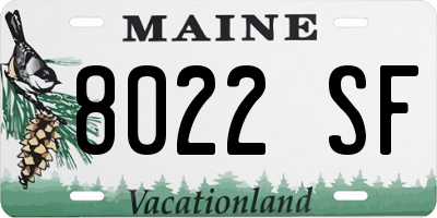 ME license plate 8022SF