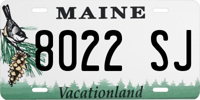ME license plate 8022SJ
