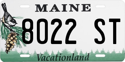 ME license plate 8022ST