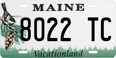 ME license plate 8022TC