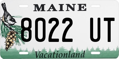 ME license plate 8022UT