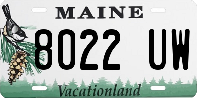 ME license plate 8022UW