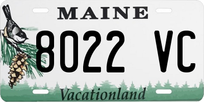 ME license plate 8022VC