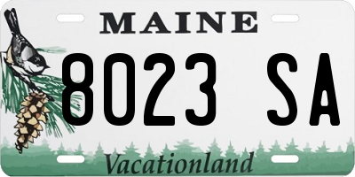 ME license plate 8023SA