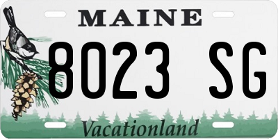 ME license plate 8023SG