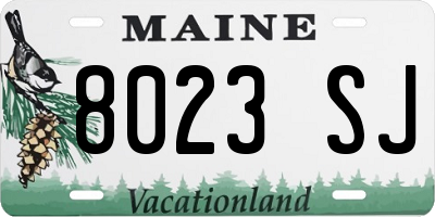 ME license plate 8023SJ