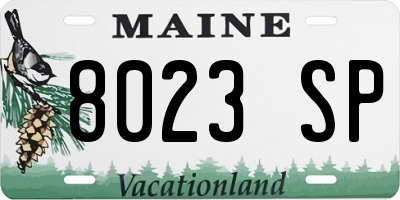 ME license plate 8023SP