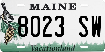 ME license plate 8023SW