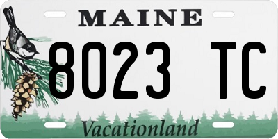 ME license plate 8023TC