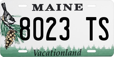 ME license plate 8023TS