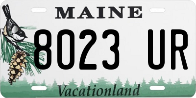 ME license plate 8023UR