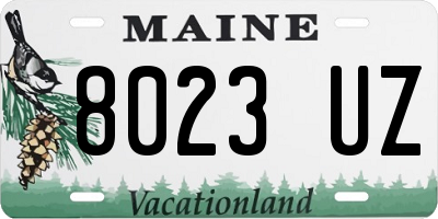 ME license plate 8023UZ