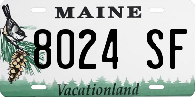 ME license plate 8024SF