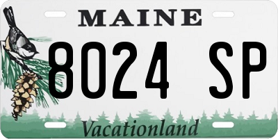 ME license plate 8024SP