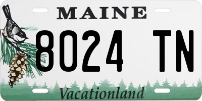 ME license plate 8024TN