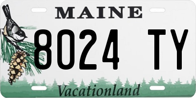 ME license plate 8024TY